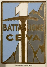 ALPINI 1ST CEVA BATTALION ROYAL ARMY BADGE PRODUCER F.M.LORIOLI