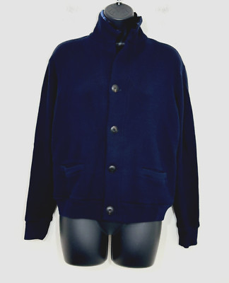 Giorgio Armani Black Label Wool Cardigan Sweater US XL Blue Old Money 46 Italy