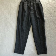 Lee David LTD Collection Vintage Women's Pants Pleated Black/Gray Plaid Size 12