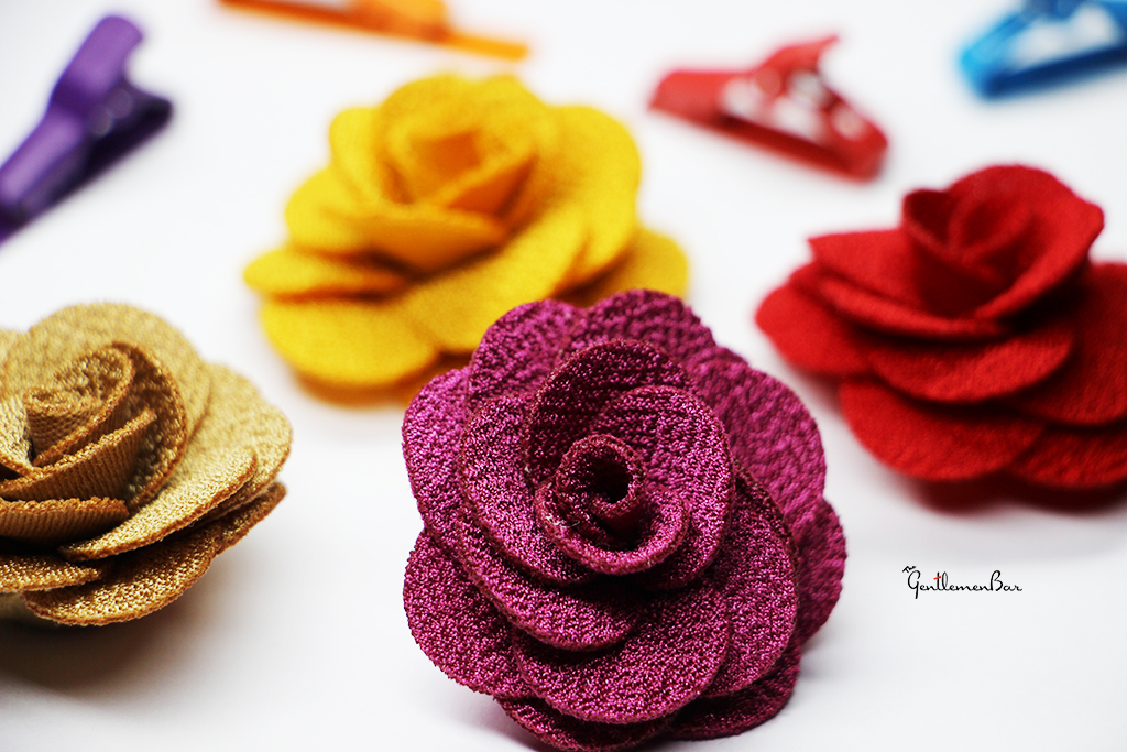 The Gentlemen Bar - MAGNETIC Lapel Wool Flower Rose Pin Tie Bar Bow Accessories