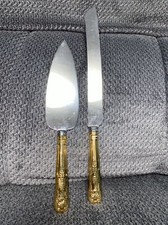 Cake Knife Server Gold Wedding Utensils Anniversary Made In Sheffield England