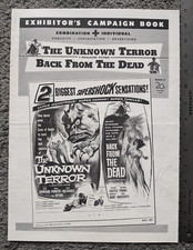 1950s VTG MOVIE CAMPAIGN PRESS POSTER BOOKLET "UNKNOWN TERROR" "BACK FROM DEAD"