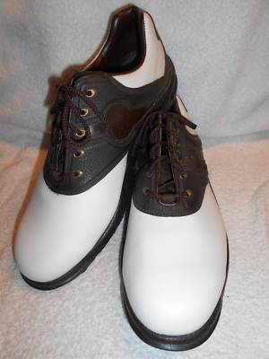 Mint FootJoy GreenJoys Brown/White Leather Saddle Oxford  display picture 1