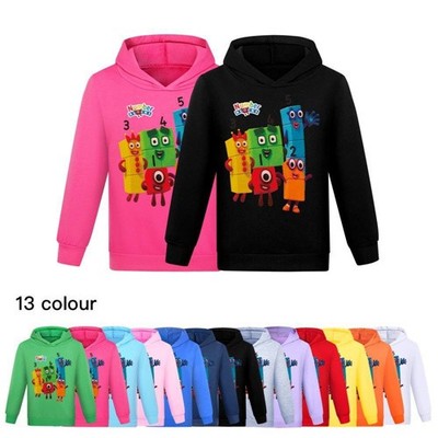 Kinder Jungen Mädchen Zahlenblöcke Tag Hoodie Pullover Freizeit Sweatshirt Pulli Tops