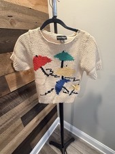 Pamela Roberts Vintage Beige Sweater Size Small 55 Silk, 45 Cotton