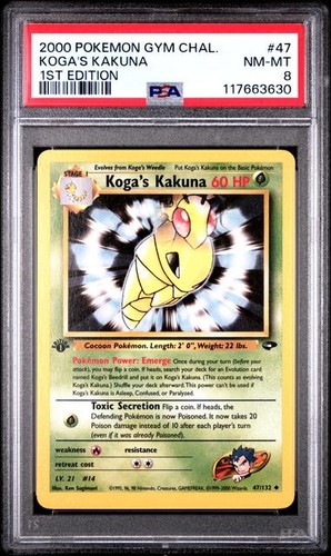Koga's Kakuna (1st Edition) graded PSA 8 for sale on eBay