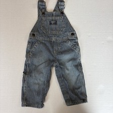 Vintage OshKosh Boys Stripped Overalls, Size 9 Months, Spring