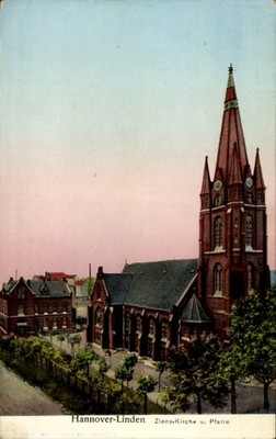 Ak Linden Hannover in Niedersachsen, Zions-Kirche, Pfarre - 4228390