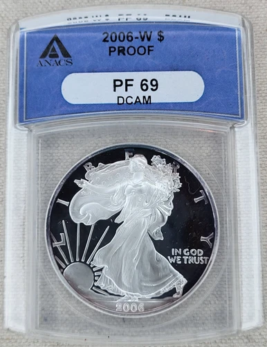 2006-W American Silver Eagle Proof ANACS PR 69 DCAM US Mint $1 Coin