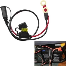 Battery Charger Extension Cable with M10 (3/8in) XL Eyelet Terminals, Connector