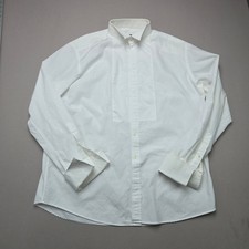 Hugo Boss Tuxedo Shirt Pique Bib Wing Collar White Mens 17.5 44
