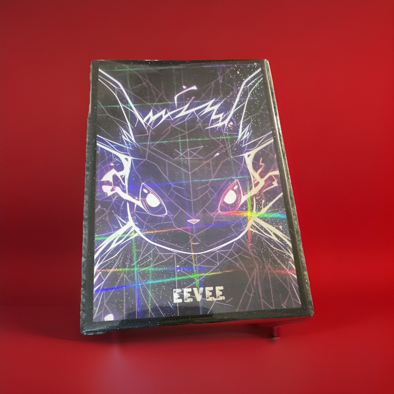 This custom art card features Eevee, one of the most beloved Pokemon