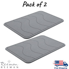 Stone Bath Mat Diatomaceous Earth Non Slip Super Absorbent Bath Mat Pack of 2 