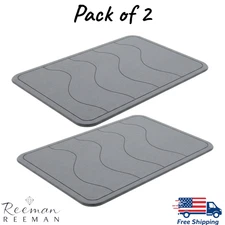 Stone Bath Mat Diatomaceous Earth Non Slip Super Absorbent Bath Mat (Pack of 2)