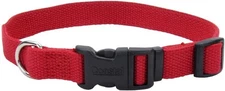 Coastal Pet - New Earth Soy - Adjustable Dog Collar, Cranberry, 3/4" x 12"-18"
