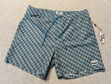 Beach Bros neon blue UPF pineapple Swim Suit Trunks size XXL Mens NWT
