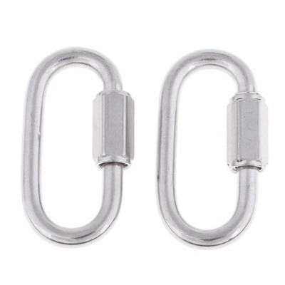 2 Stück Scuba Dive Edelstahl Quick Link Clip Karabiner Haken