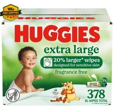 Huggies Unscented Extra Large Baby Wipes   9 Flip-Top Packs Total of 378 Wipes 