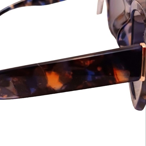 Tortoiseshell Sunglasses BROWN Oversize Squared-Cat Eye UV 400 Artsy Modern Glam - 第 6/16 張圖片