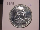 1958 FRANKLIN HALF PROOF WHITE COLOR NICE LUSTER POPULAR BETTER DATE #2