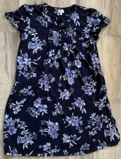Aria Collection Blue Floral Nightgown Knit Womens XL Pockets Excellent