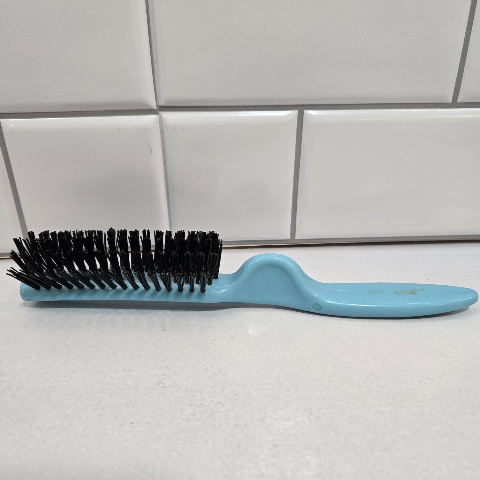 Vintage Avon Blue Thumb Grip Nylon Bristle Hairbrush Original