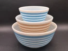 Vintage Pyrex RAINBOW STRIPE Nesting Mixing Bowls (Set of 3)