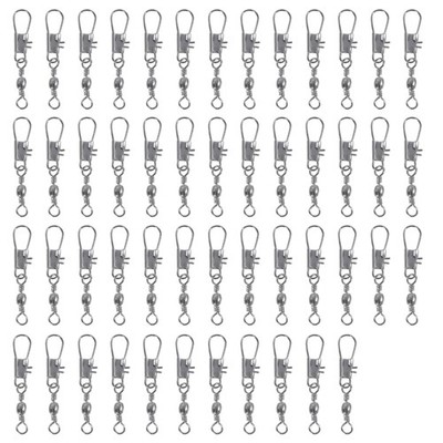 50pcs Stainless steel swivels interlock snap fishing lure Connector accessories