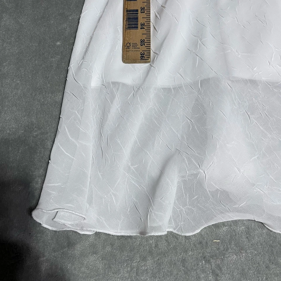 Vestido vintage Y2k La Belle para mujer 7 volantes blanco arrugado floral pradera cabaña Foto 3 de 4