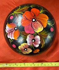 Vintage LARGE Russian Khokhloma  bowl, container, hand paint