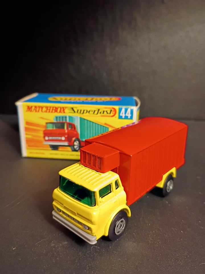 Matchbox Superfast #44 Refrigerator Truck 1970 Yellow/Red  Crisp Original G Box - Image 3 of 4