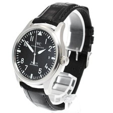 IWC PILOT'S WATCH MARK XVI IW325501 39mm SS Black Dial Leather Strap Date #C490