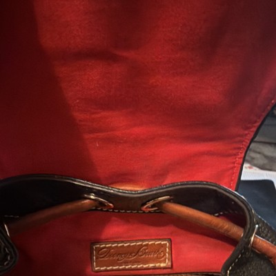 Dooney & Bourke Black Leather Backpack Style Bag with Brown  display picture 2