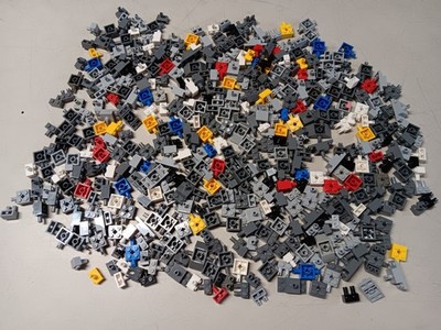 LEGO BULK LOT 470 TECHNIC BRICKS WITH SIDE AND TOP PIN 2X2 1X2 MIXED COLORS
