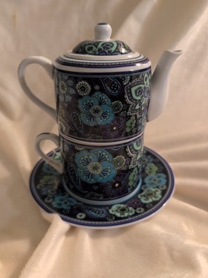 Vera Bradley by Barnes & Noble Tea for One Blue Rhapsody Tea Pot Set