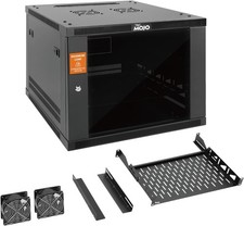 9U Wall Mount Server Rack Tecmojo Glass Door 17.7 Deep