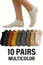 Vibrant Ankle Socks 10 Pairs in Multiple Colors for Everyday Wear