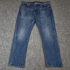 Lucky Brand 410 Atheltic Slim Jeans Men 36 X 30 Blue Denim Straight Leg 5 Pocket