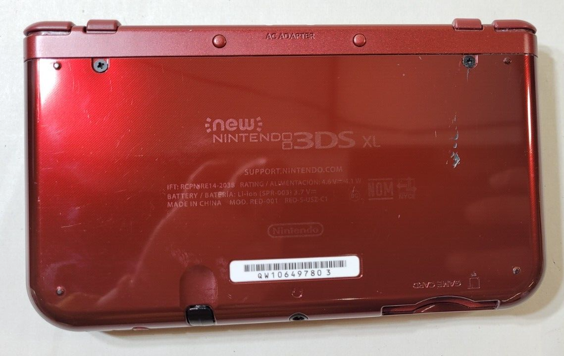 New Nintendo 3DS XL RED001 w/ OEM Charger + Stylus Tested