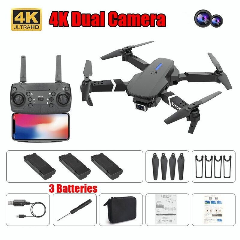 Drone X Pro WiFi FPV 4K HD Wide Angle Dual Camera Selfie Quadcopter-image