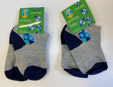 2 pair infant Hanukkah themed ankle socks 12 -24 months gray with dreidels