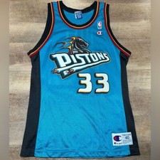 Vintage Champion NBA Detroit Pistons Grant Hill #33 Jersey Size 40 Made In USA