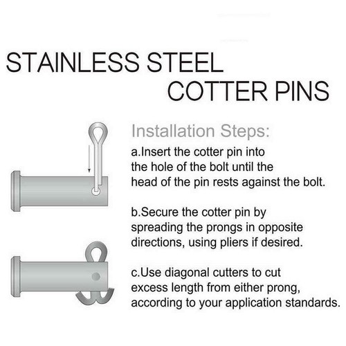 Stainless Steel Cotter Pin Assortment Set 6 Sizes Split Pins Spring Kit 230pcs - Picture 7 of 17