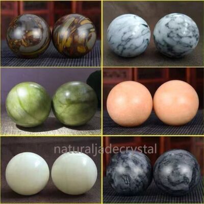 50mm Mixed Natural Gemstone Round Crystal Sphere Jade Ball Relax Healing AA