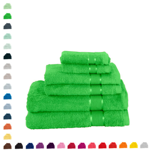 6 pièces lot de serviettes 2 x serviettes de bain 2 x serviettes d'invité 2 x gants de toilette éponge coton  - Photo 1/85