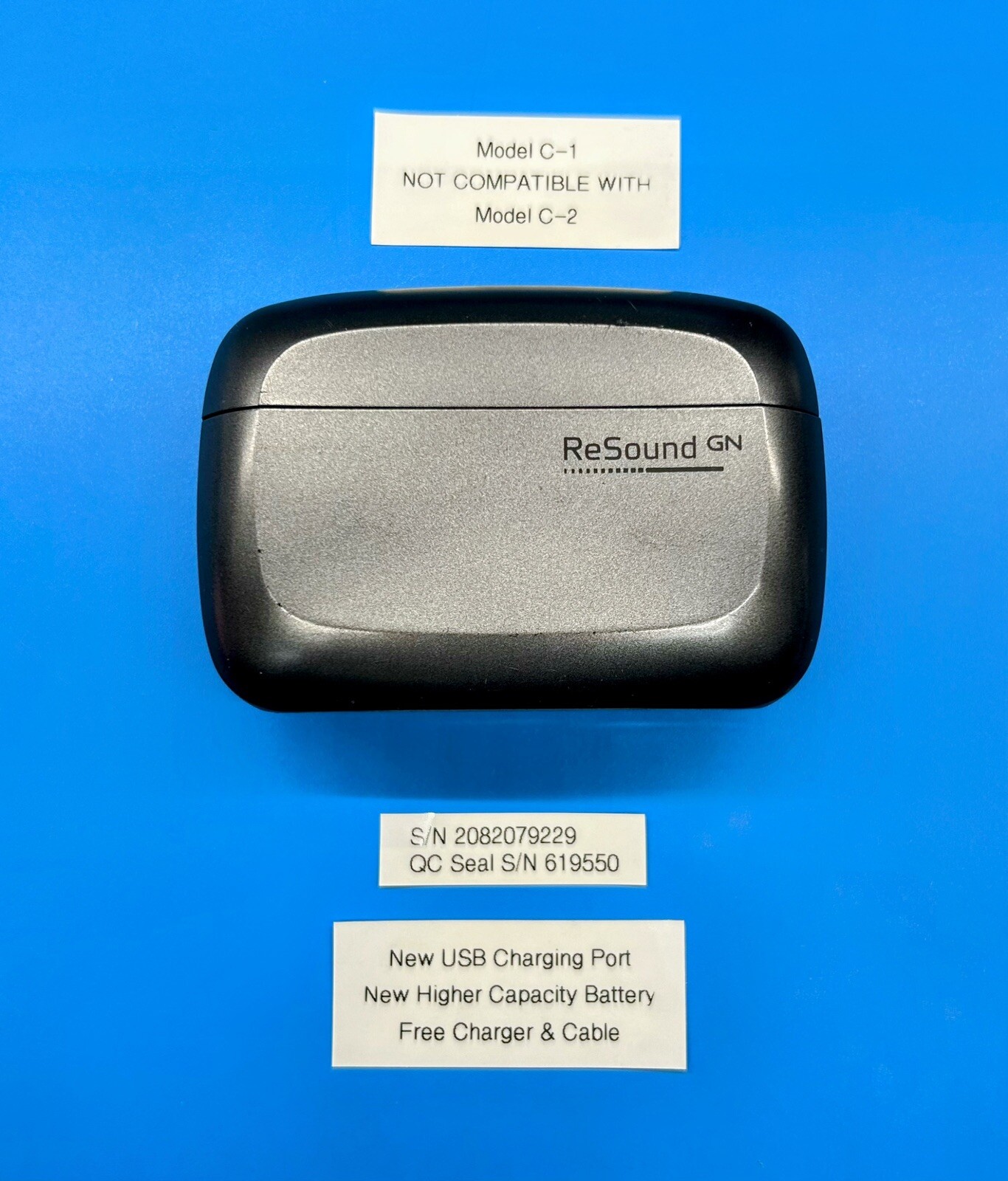 Resound Beltone Model C1 Hearing Aid Charging Case NEW USB Port
