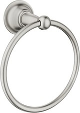 Moen DN6886BN Single Post Bathroom Hand Towel Ring in Spot Resist Brushed Nickel