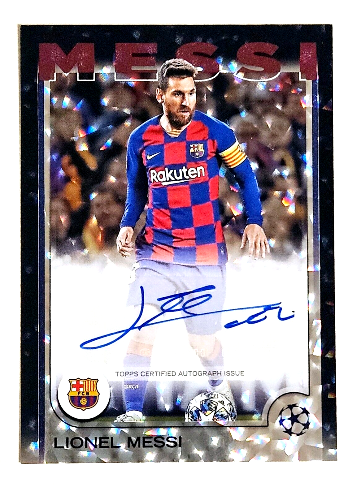 2024-25 Topps UEFA Lionel Messi Auto 1/10 BLACK Barcelona Club Competitions #ALM