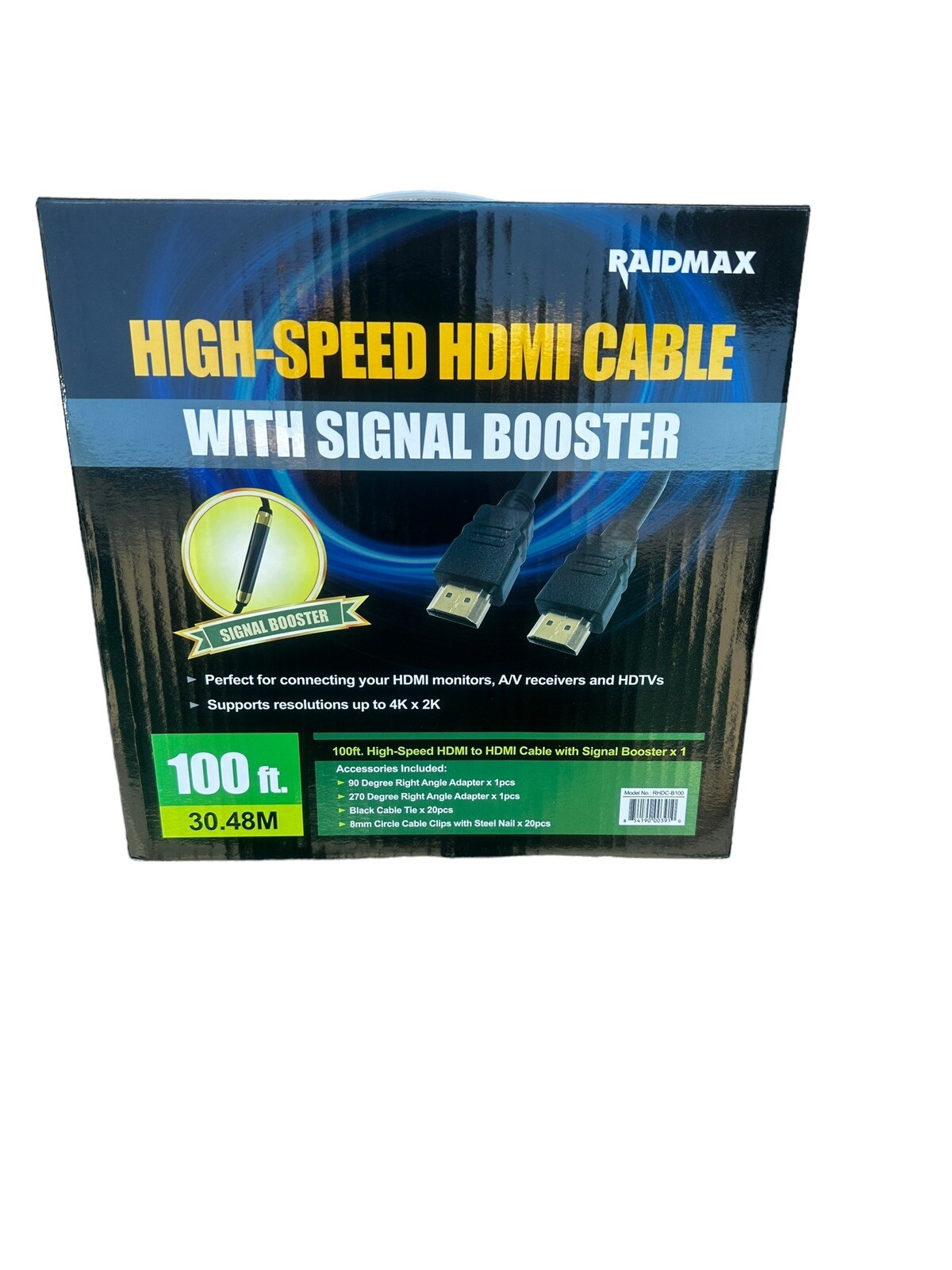 HDMI Cable 4K High-Speed HDMI Cable with Signal Booster 100Ft-image