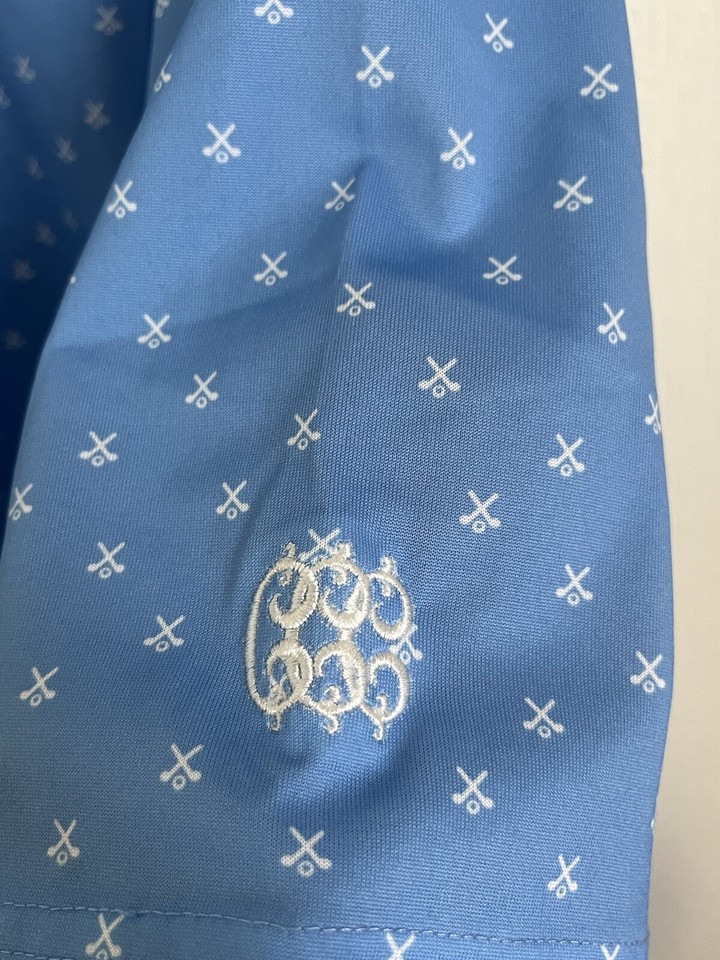 Donald Ross Golf Polo Shirt Mens XXL Blue Crossing Clubs Performance